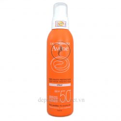 Xịt chống nắng Avene Very High Protection Spray 50+ 200ml dành cho da nhạy cảm