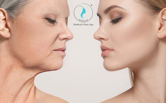 Tình trạng da chảy xệ là dấu hiệu của quá trình lão hóa