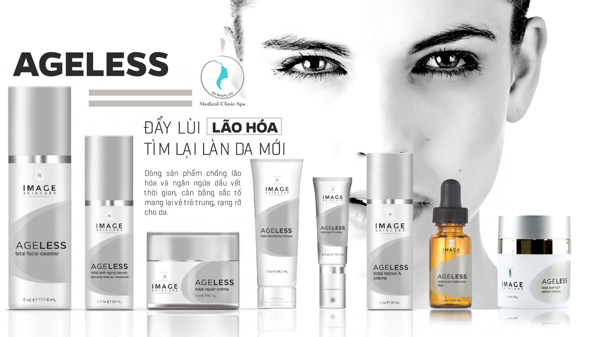Hình. Dòng Ageless nhanh chóng đẩy lùi tình trạng lão hóa da