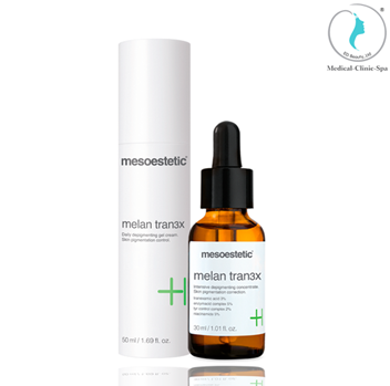 Hình. Combo chăm sóc tại nhà Mesoestetic Melan Tran3x