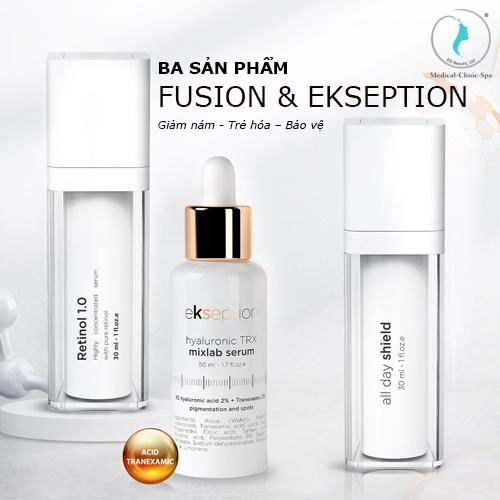 Ba sản phẩm Fusion & Ekseption giảm mờ sạm nám, phục hồi trắng sáng