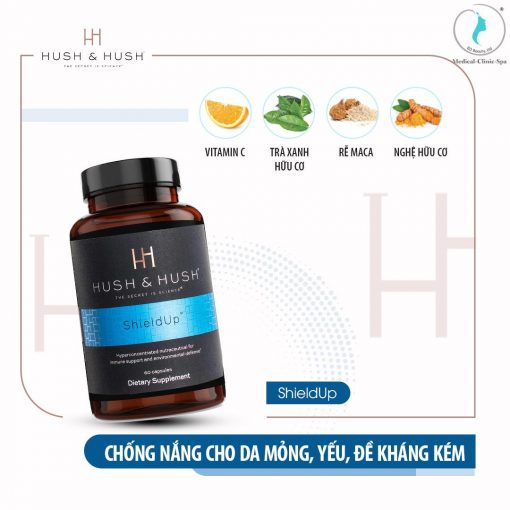 Sự pha trộn 15 thành phần trong viên uống Hush & Hush ShieldUp