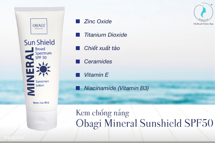 Thành phần chính trong kem chống nắng Obagi Mineral Sunshield SPF50