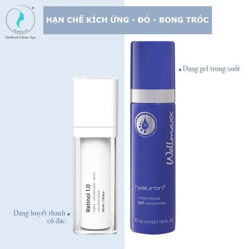 Retinol 1.0 Fusion với HA Gel tỉ lệ 1:1 hạn chế kích ứng