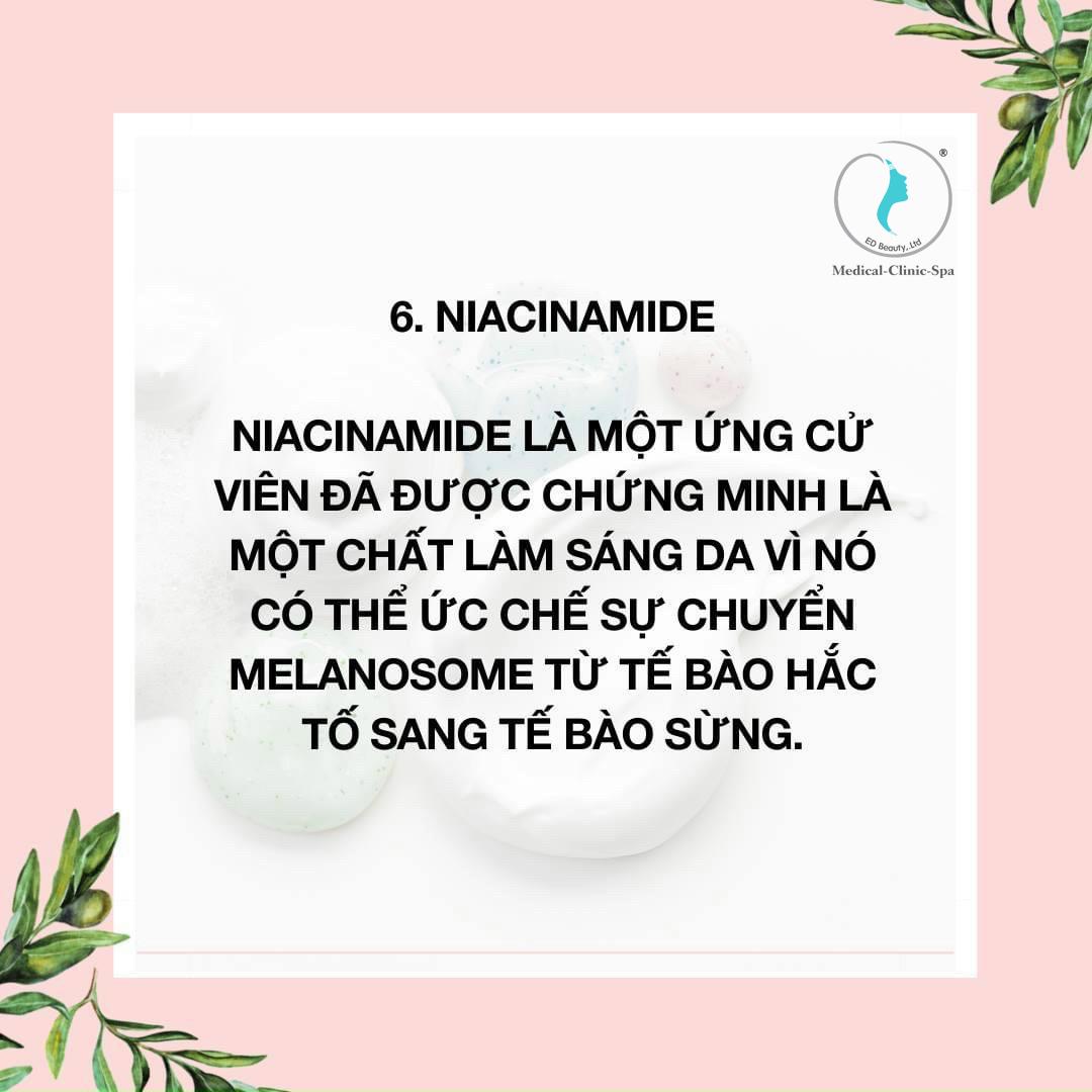 Thành phần Niacinamide cải thiện sắc tố da, nám, tàn nhang