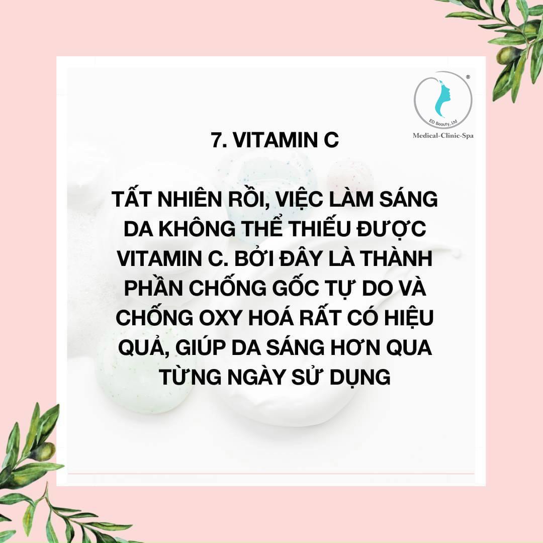 Thành phần Vitamin C cải thiện sắc tố da, nám, tàn nhang