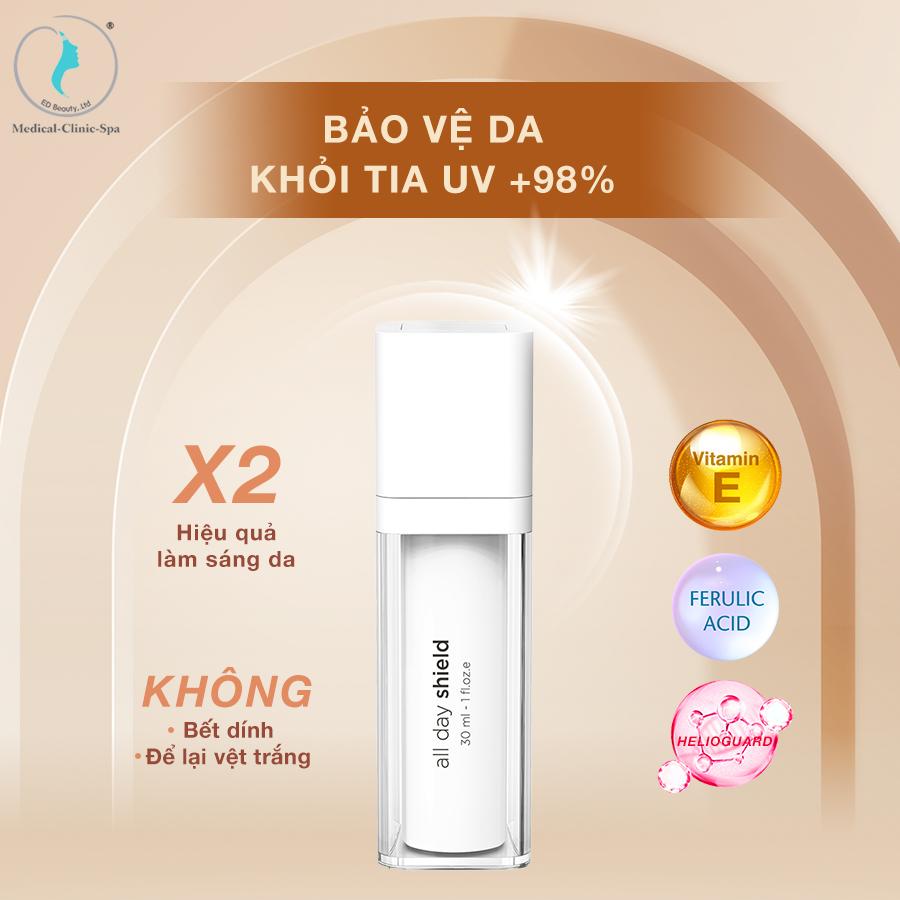 Bảo vệ da phổ rộng của kem chống nắng All Day Shield