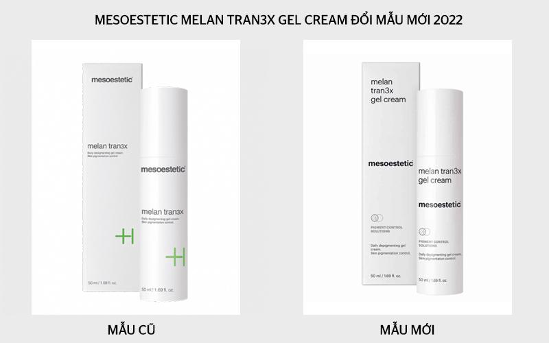 Thông báo thay đổi bao bì Mesoestetic Melan Tran3x Gel Cream
