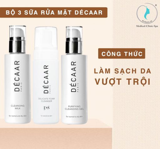 Công thức làm sạch da vượt trội của bộ 3 sữa rửa mặt Décaar