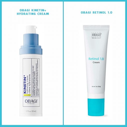 Combo trẻ hóa phục hồi da Obagi Retinol 1.0 và Obagi Kinetin+ Hydrating Cream