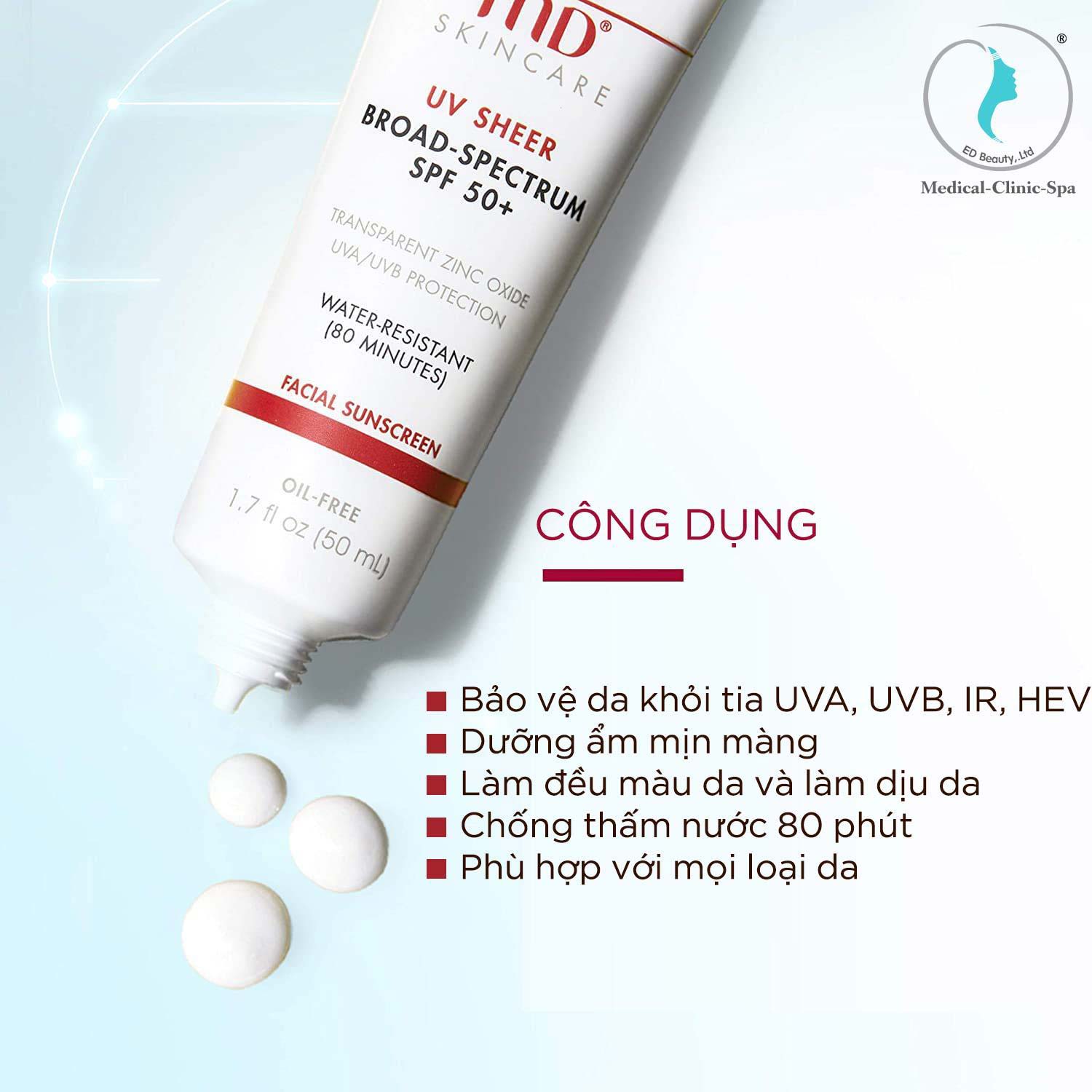Kem chống nắng ẩm nhẹ, chống nước EltaMD Sheer SPF50+