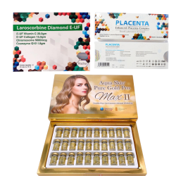 Set truyền trắng Placenta Enhanced Placenta Complex + Laroscorbine Diamond E-UF + Aqua Pure Gold Pro Max II